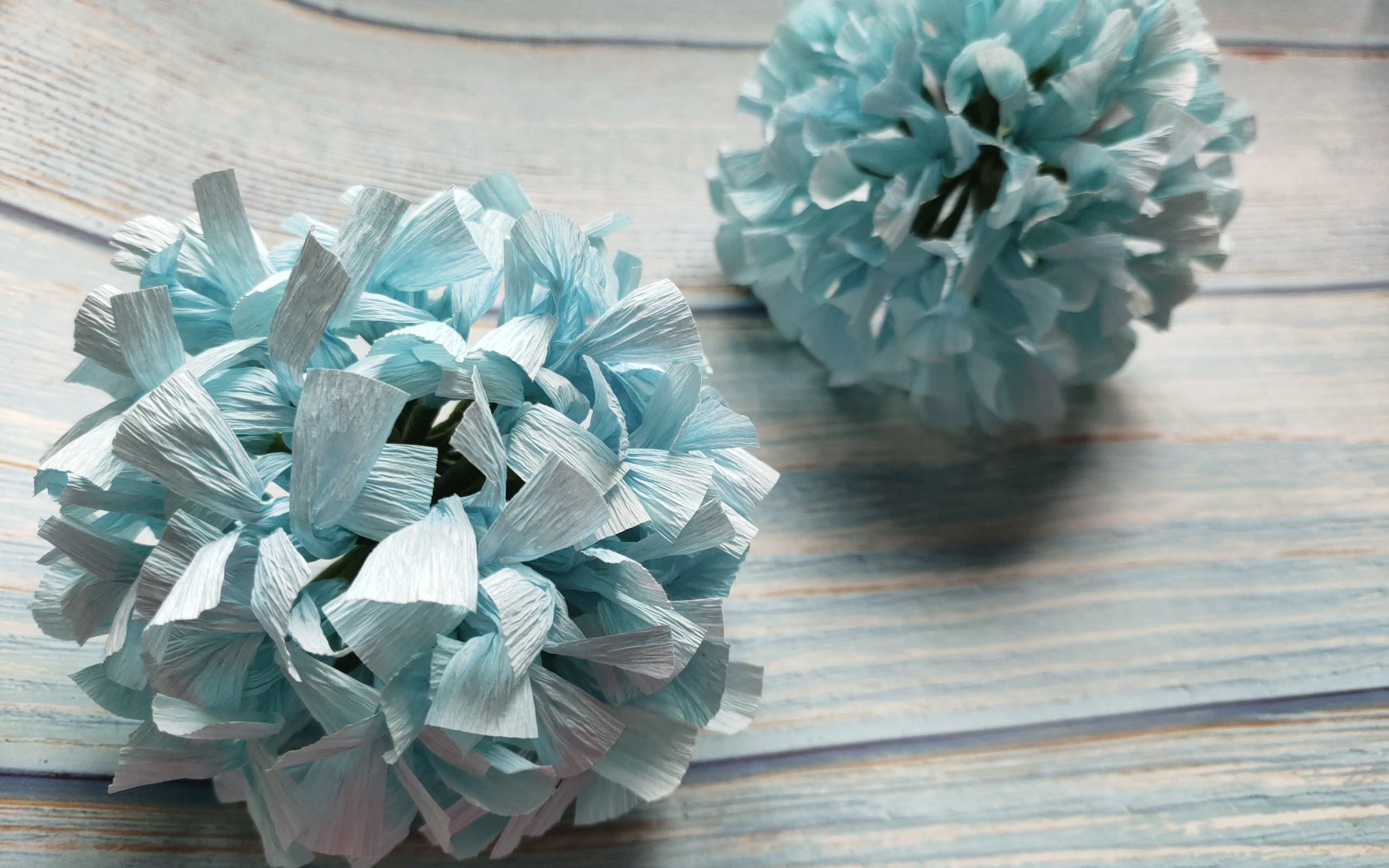 【纸艺】超级简单的绣球花,一簇一簇很可耐(可做球形花束缠花练习)