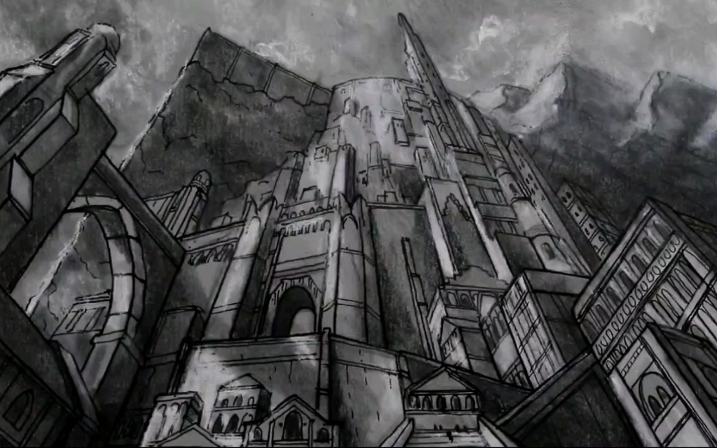 插画高手演示如何绘制一个仰视的城堡场景!不错的绘画透视教程!