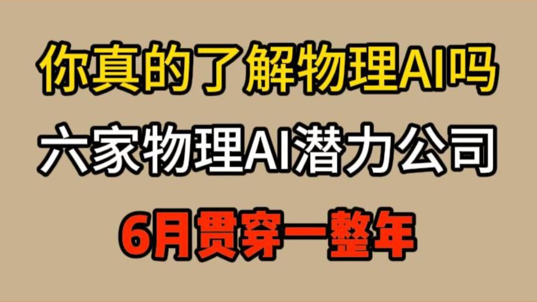 你真的了解物理AI吗,六家物理AI最有潜力的公司,六月贯穿一年