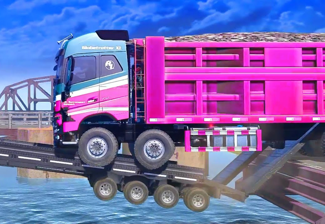 大卡车安装旋转轮胎山地蹦迪,没有轮子依然翻山越岭