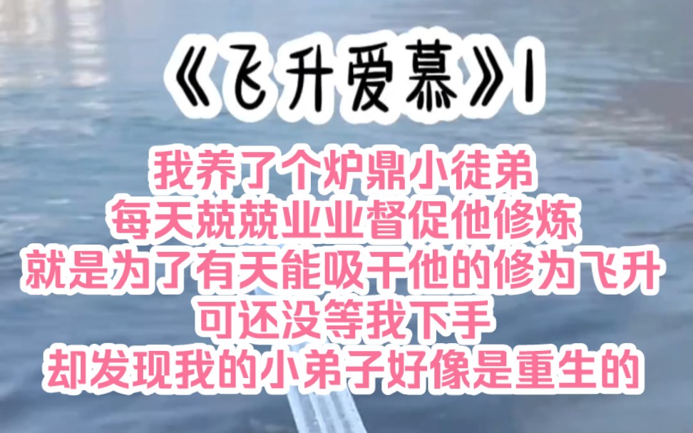 《飞升爱慕》1 我养了个炉鼎小徒弟,每天兢兢业业督促他修炼就是为了有天能吸干他的修为飞升,可还没等我下手,却发现我的小弟子好像是重生的…哔...