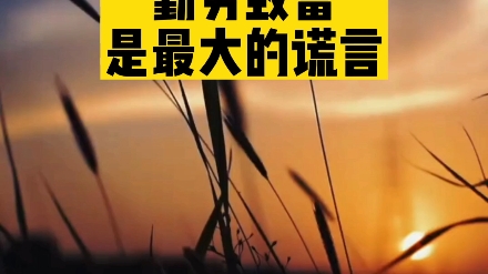 勤劳致富是这个世界上最大的谎言