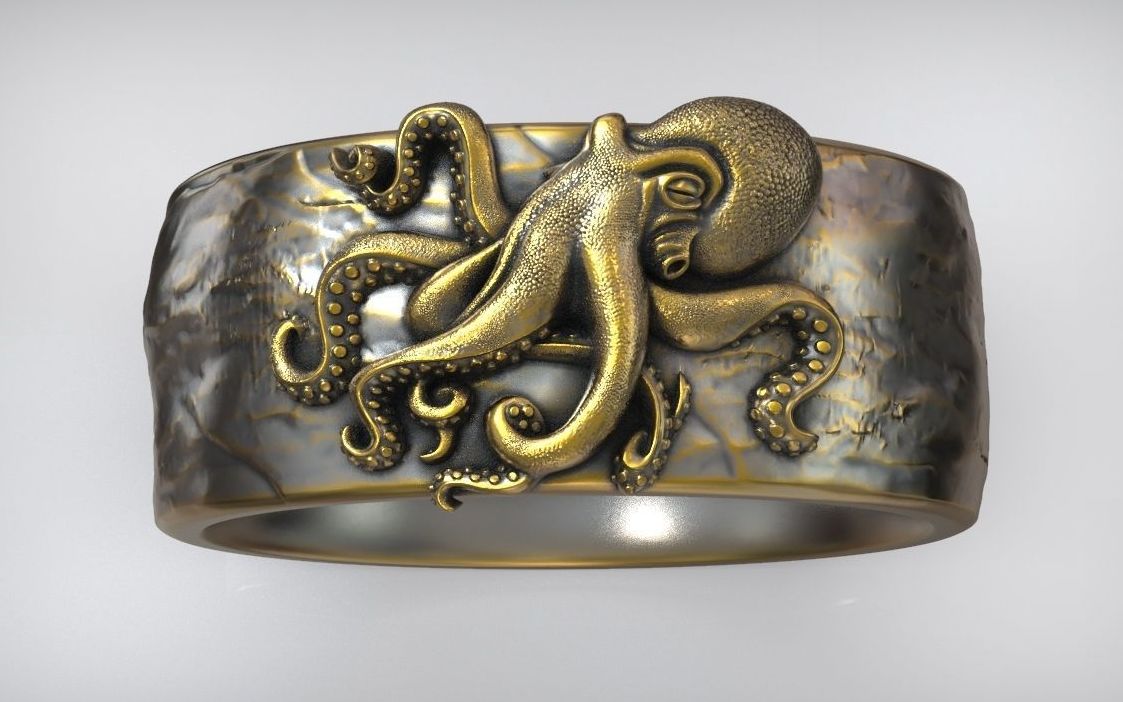 zbrush章鱼戒指珠宝雕刻参考资料,zbrush雕刻资料