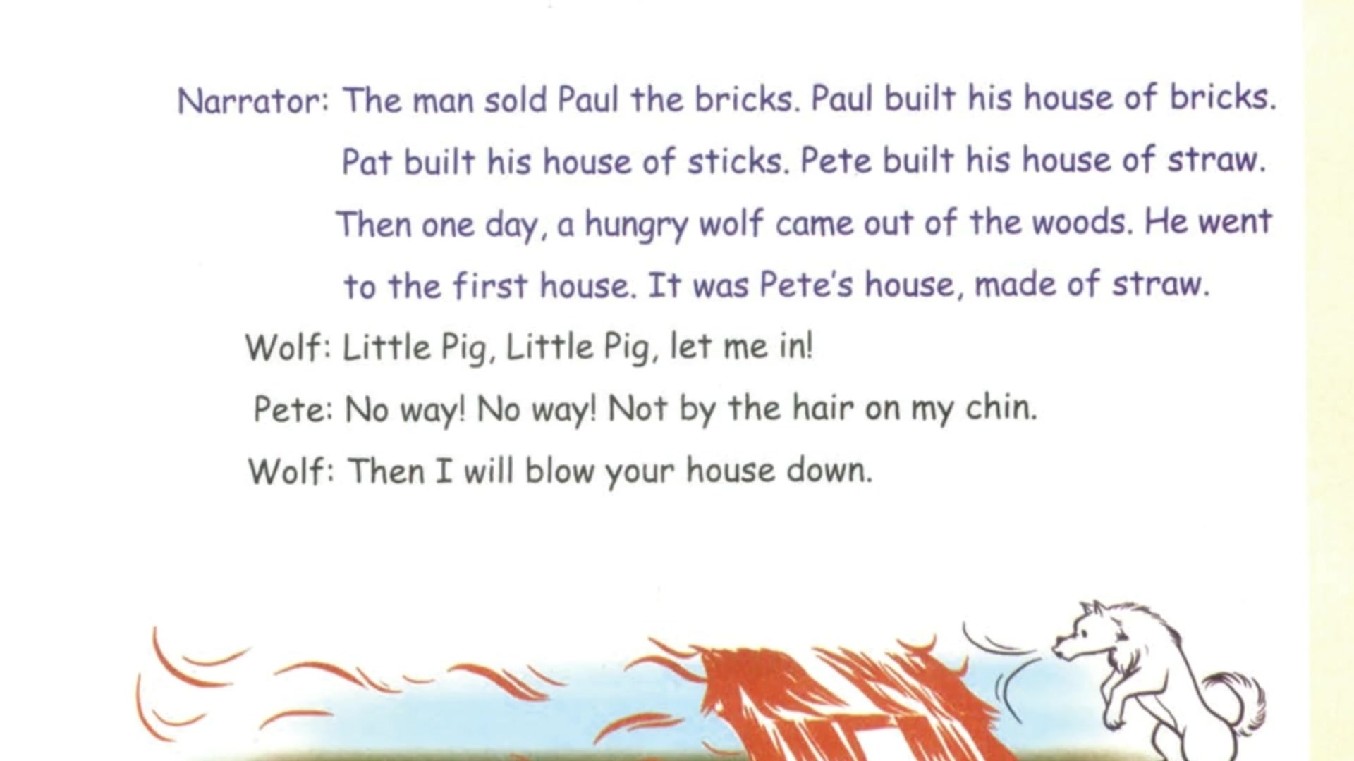 [图]人教PEP 六年级下册 附录6 Short play1 三只小猪The three little pigs