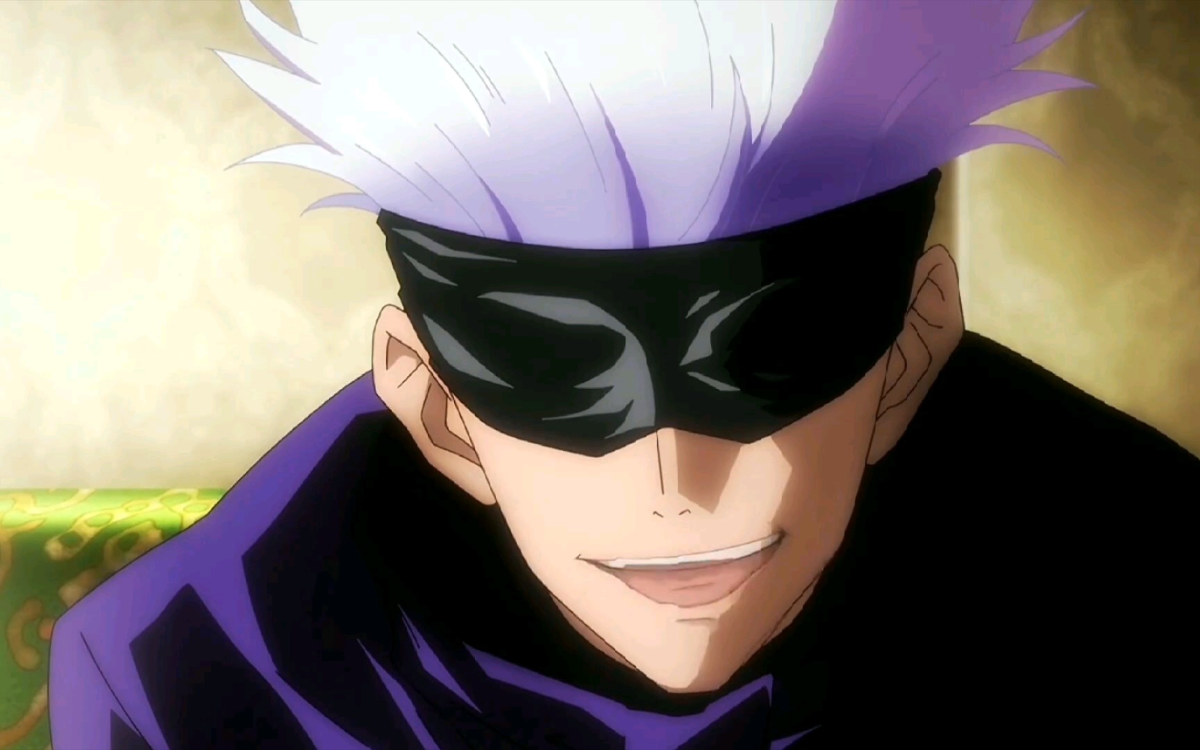 坐在沙发上的五条悟能有多帅