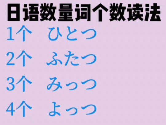 日语数量词个数读法#日语 #日语学习 #日语入门 #日语数量词哔哩哔哩bilibili