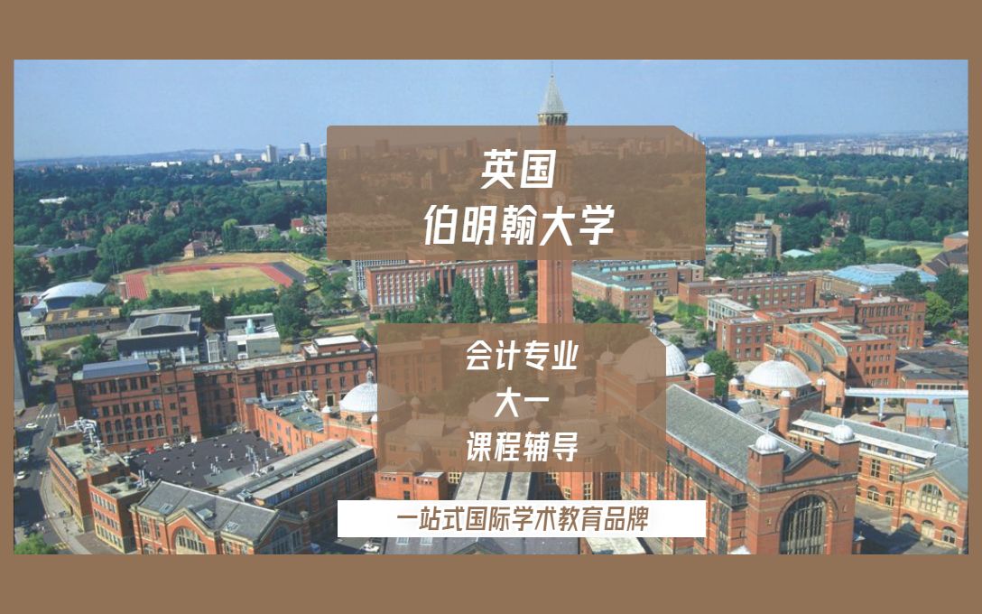 留学生辅导|英国伯明翰大学会计专业大一课程辅导哔哩哔哩bilibili