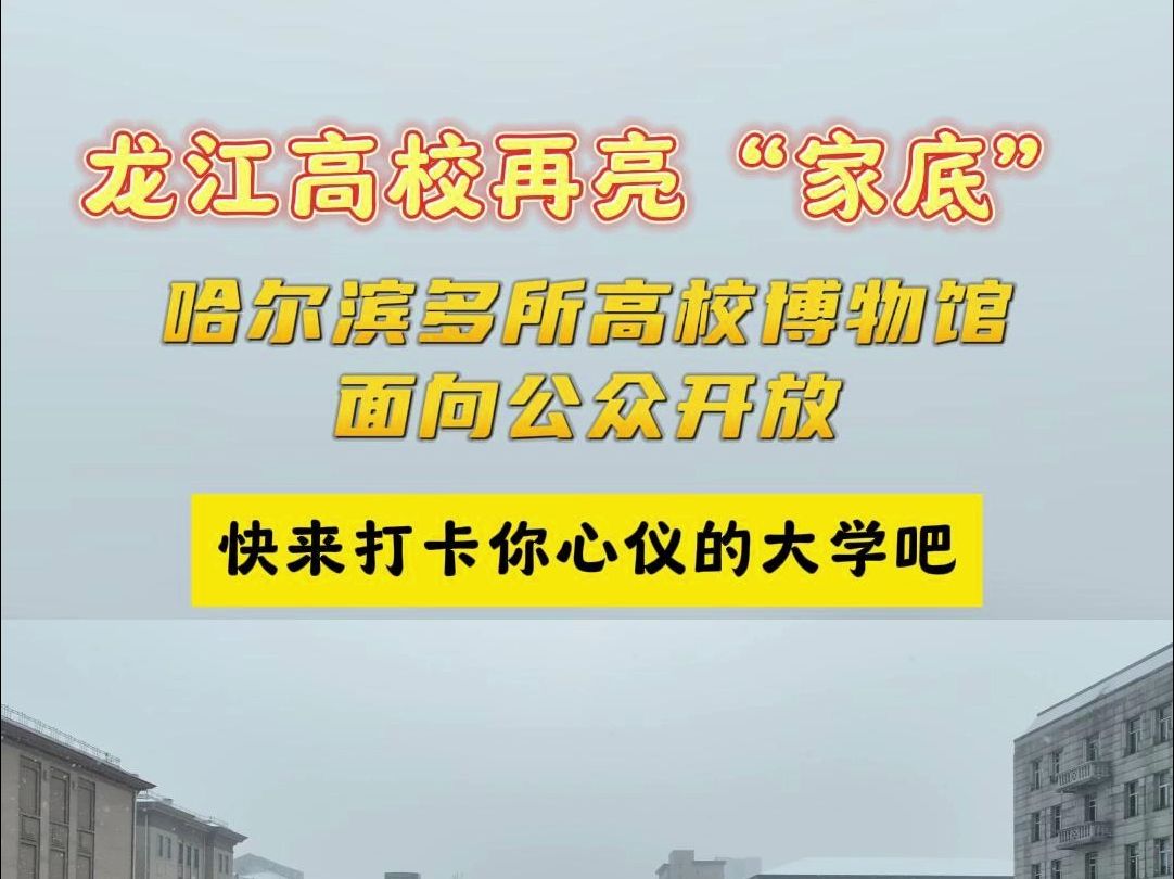 龙江高校再亮“家底” | 哈尔滨多所高校博物馆面向公众开放,快来打卡你心仪的大学吧!哔哩哔哩bilibili