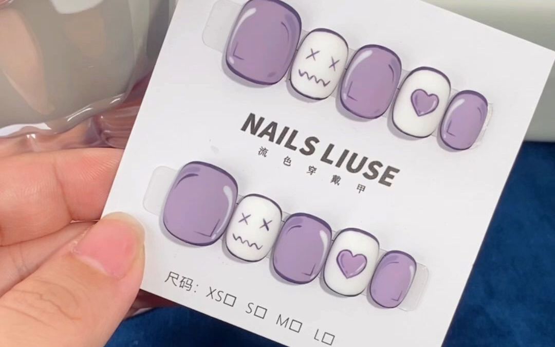 紫色系丨夏日可爱漫画美甲