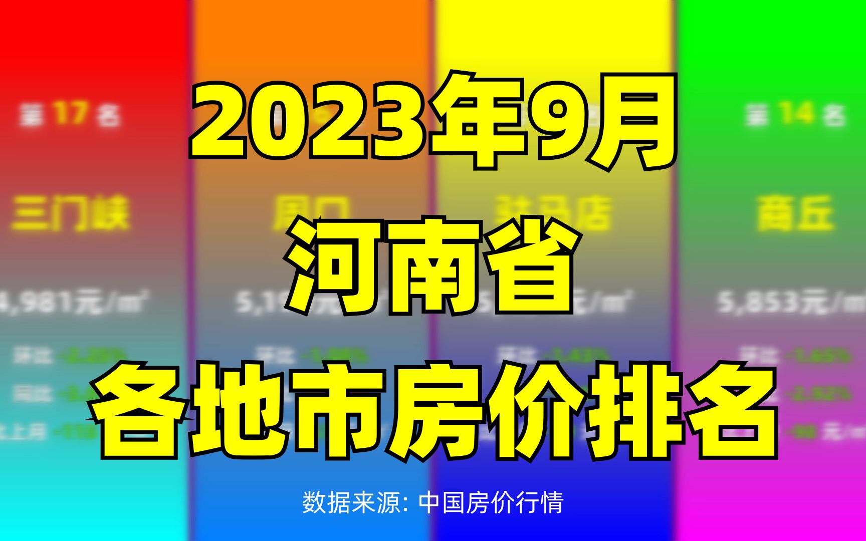 2023年9月河南省各地市房价排名哔哩哔哩bilibili