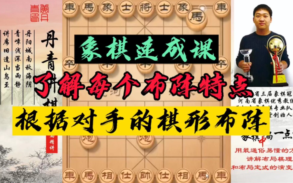 象棋高手速成课,了解每个布阵特点,根据对手的棋形进行布阵!如何快速提升象棋水平?如何系统学习象棋?少走弯路,真心教棋,带你上业九,不上业九...