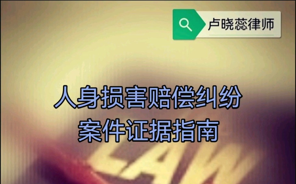 人身损害赔偿纠纷案件证据指南哔哩哔哩bilibili