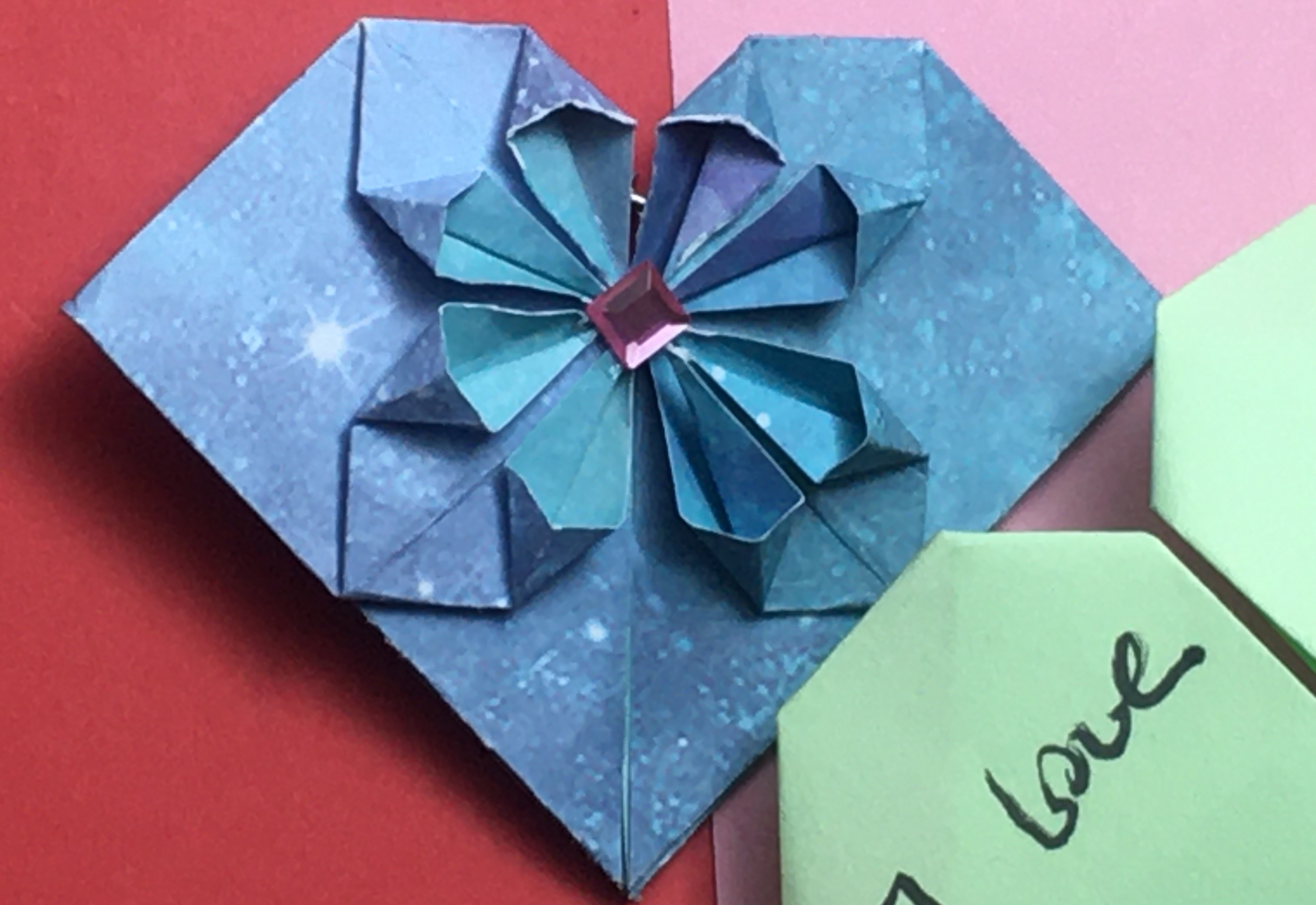 立体爱心折纸十字钻石爱心 送给心爱的人