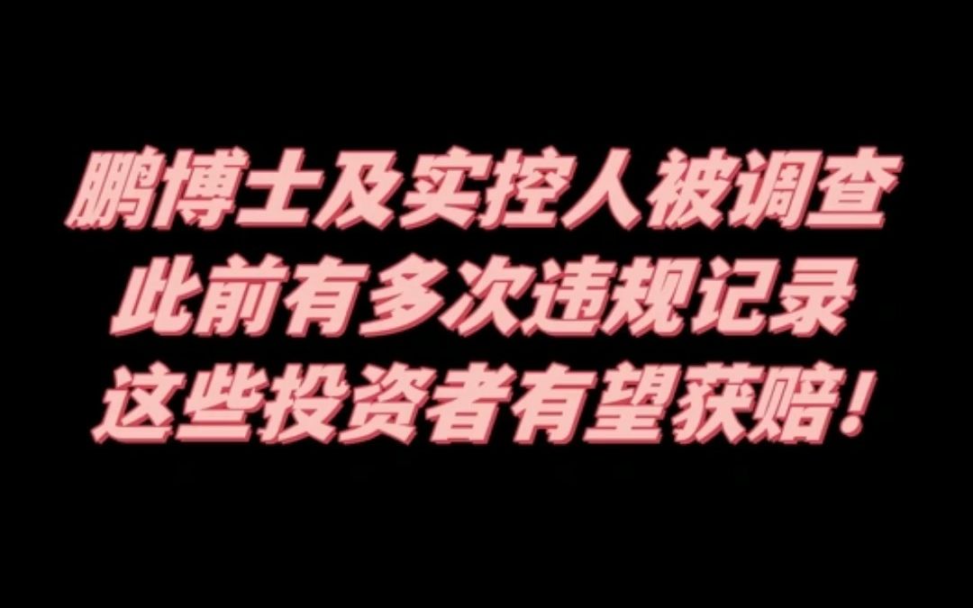 鹏博士及实控人被调查 此前有多次违规记录 这些投资者有望获赔哔哩哔哩bilibili