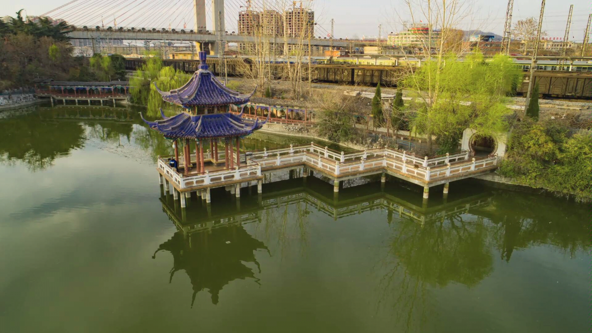 邹城铁西公园部分航空摄影照片(使用lr简单调色)