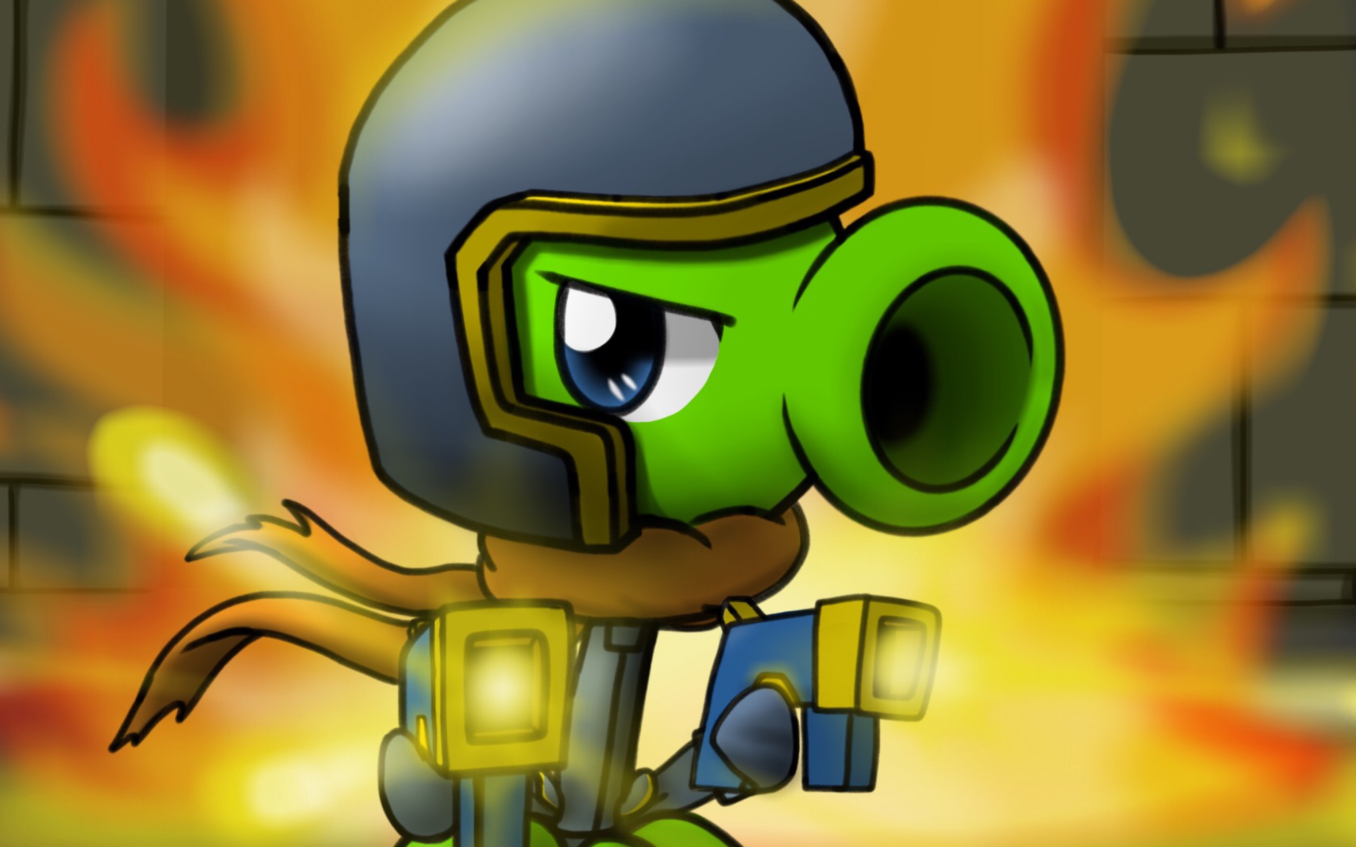 [指绘]【pvzx元气骑士】豌豆射手x骑士(原皮)