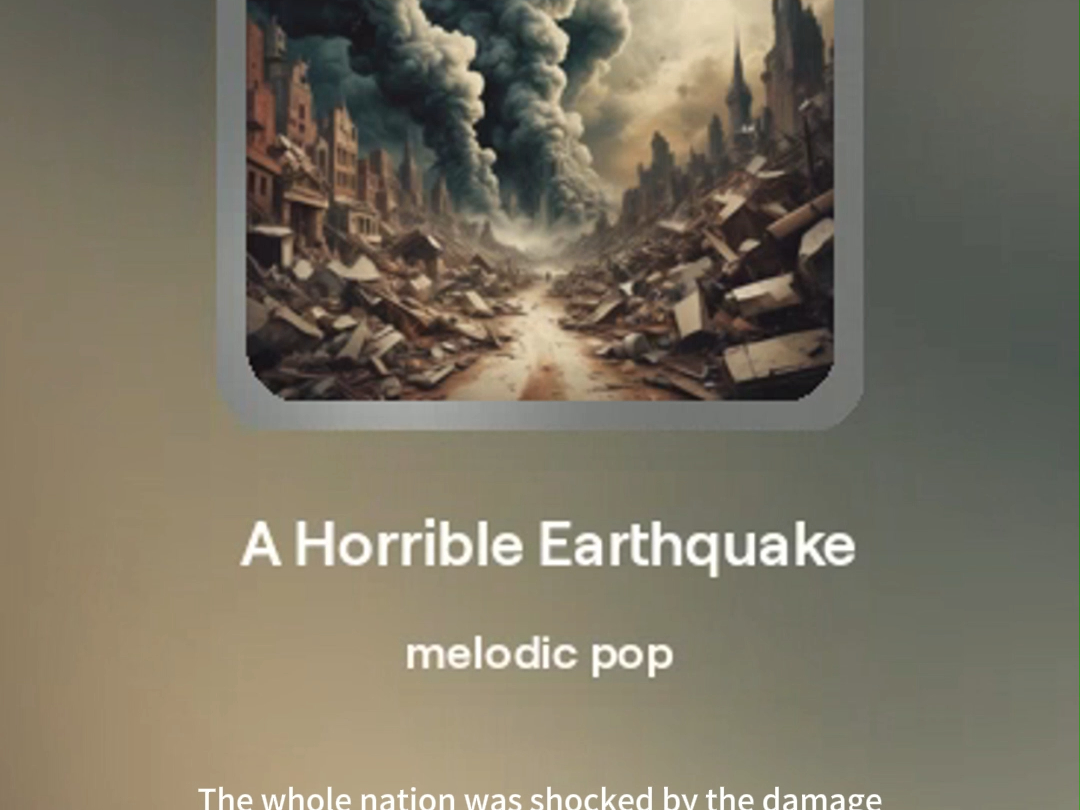 高考英语短文唱歌(4) a horrible earthquake