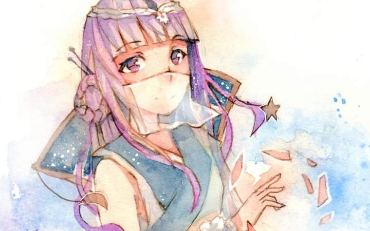 手绘高冷的大姐姐变成温柔小绵羊78一只少司命小熊绅士水彩第七十八