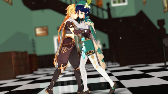 【原神mmd】危险派对『空◇温迪』