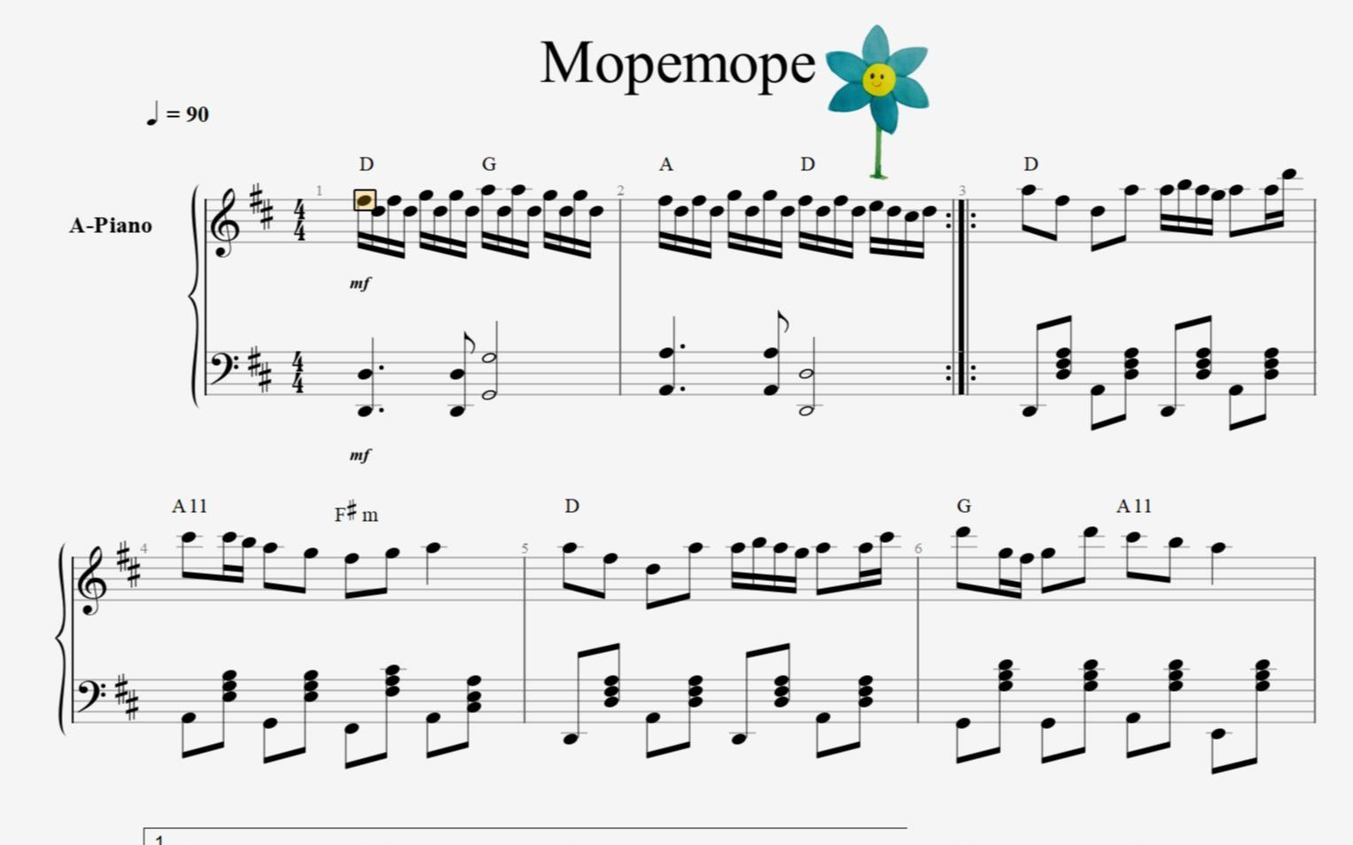 mopemope钢琴谱数字图片