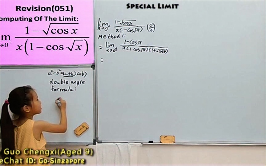 [图](138)9岁郭承曦用英文开讲微积分中的极限计算方法