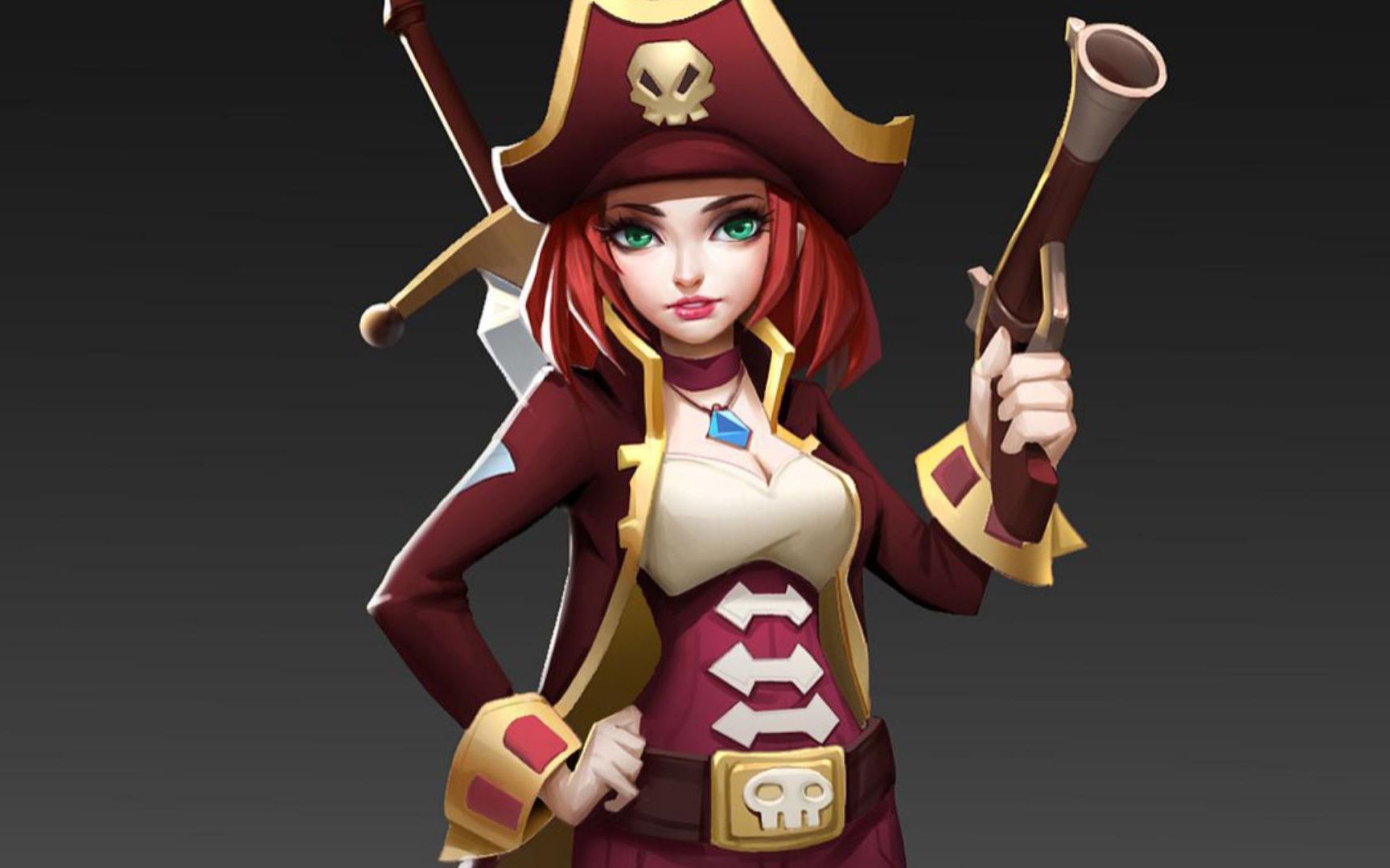 【3dmax建模】卡通海盗女低模制作,3d人物建模教程