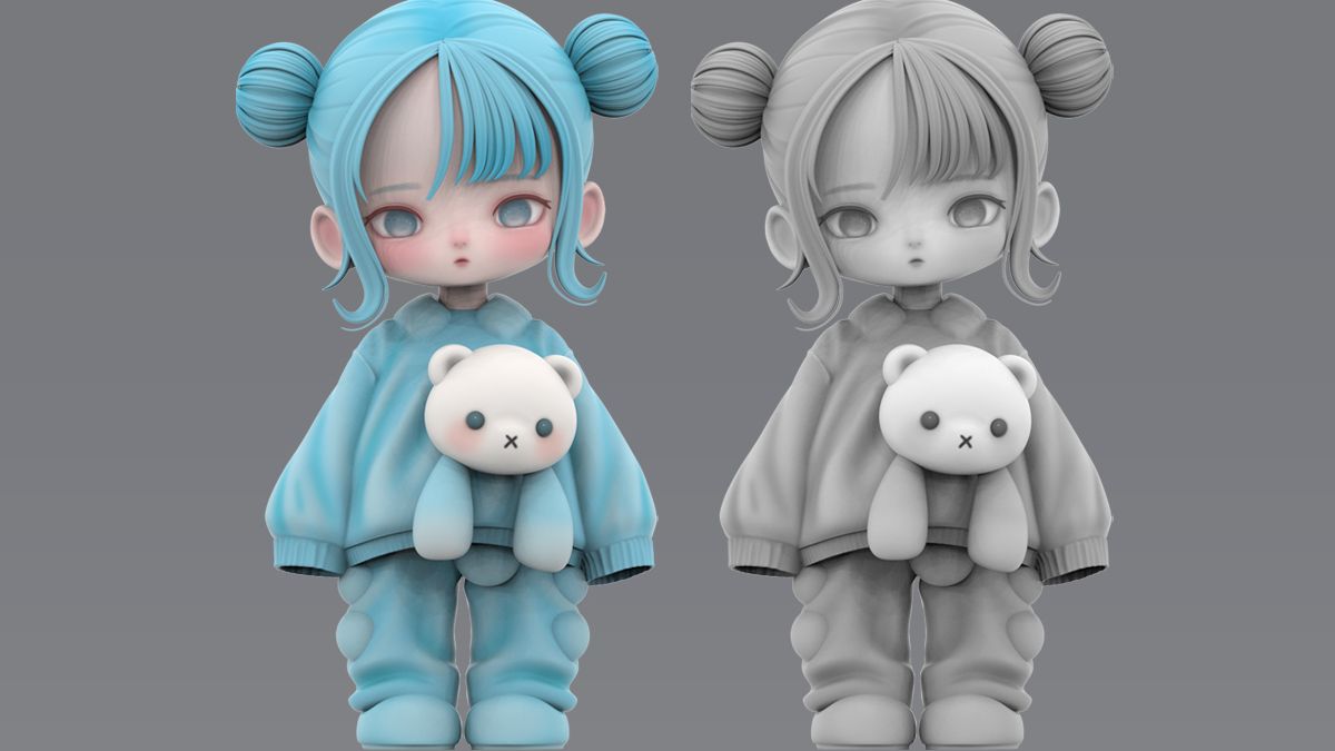 【zbrush雕刻】简单q版小可爱手办制作,萌新也能上的手办案例