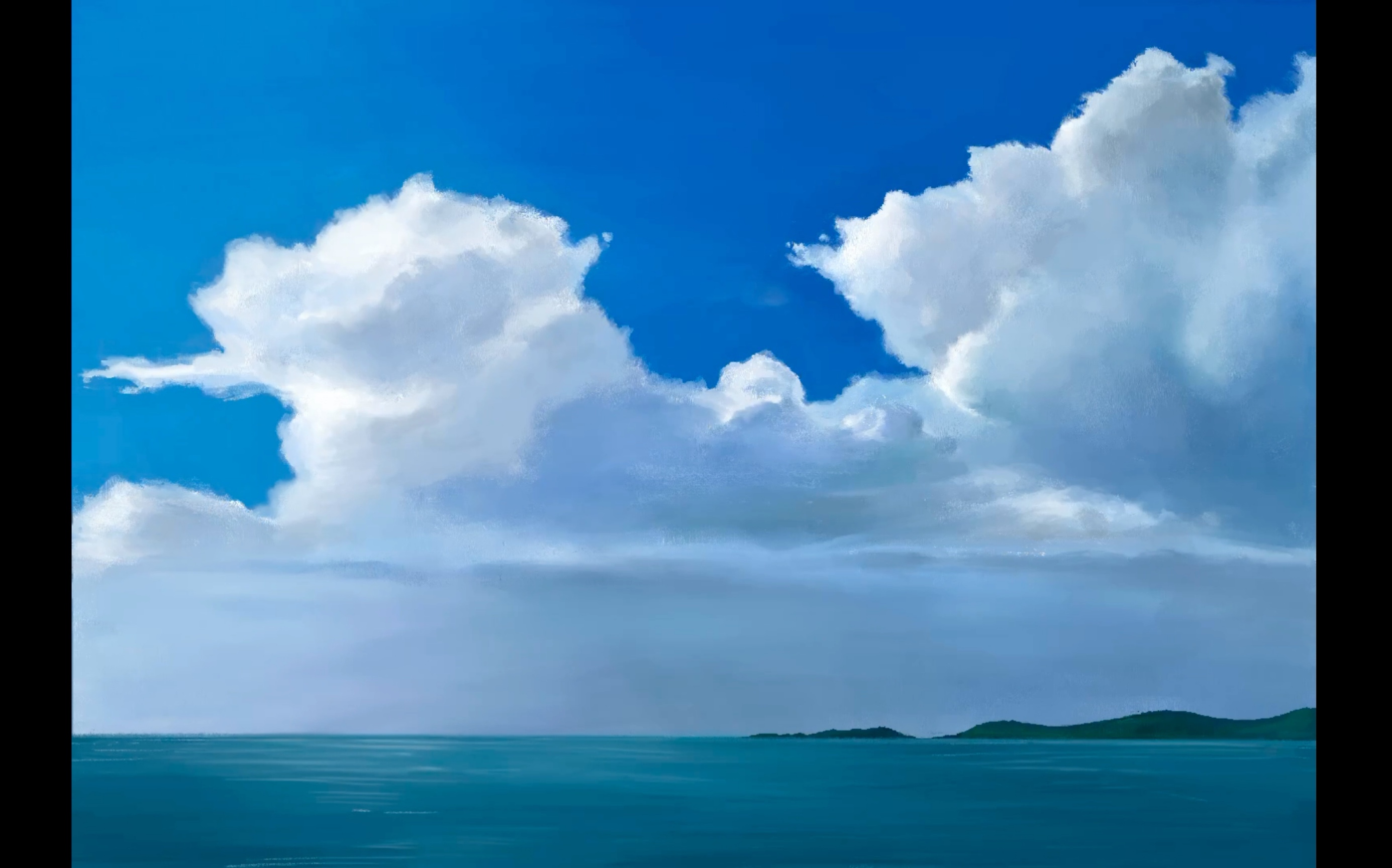 【procreate】【ipad pro】板绘临摹,云与海