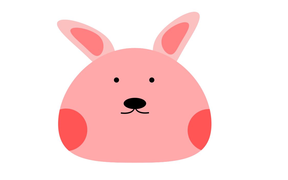 inkscape绘画:粉色兔子头