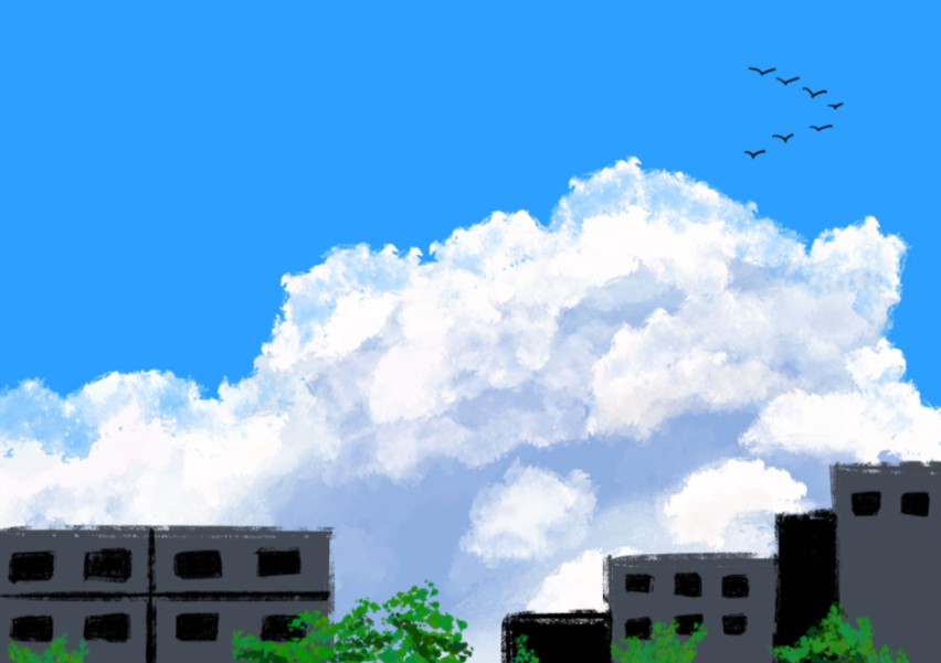 procreate绘画·室外蓝天白云