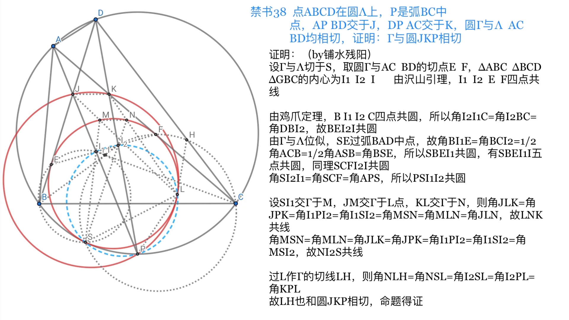 【几何2】禁书38 伪内切圆 沢山引理 四点共圆哔哩哔哩bilibili