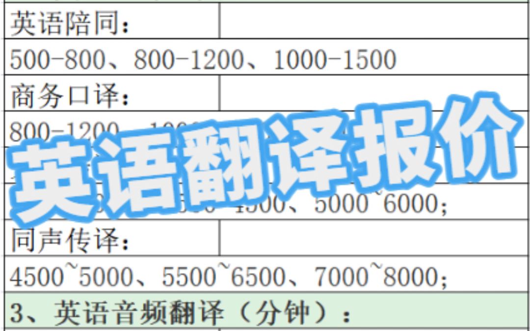 【英语】翻译公司报价!口笔译/音视频收费哔哩哔哩bilibili