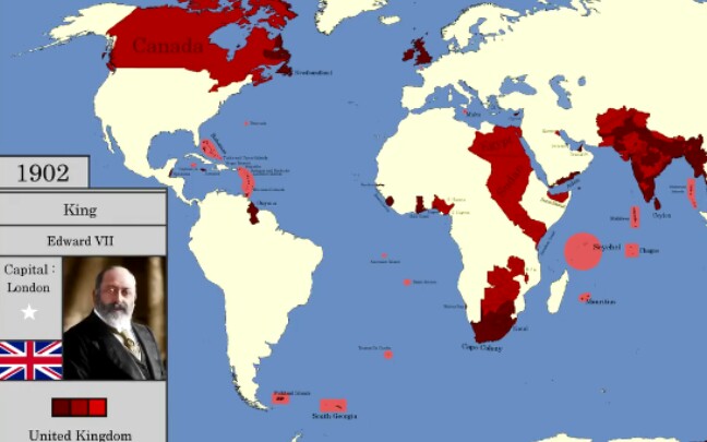 【历史地图】英国历代国王及其疆域和殖民地变化