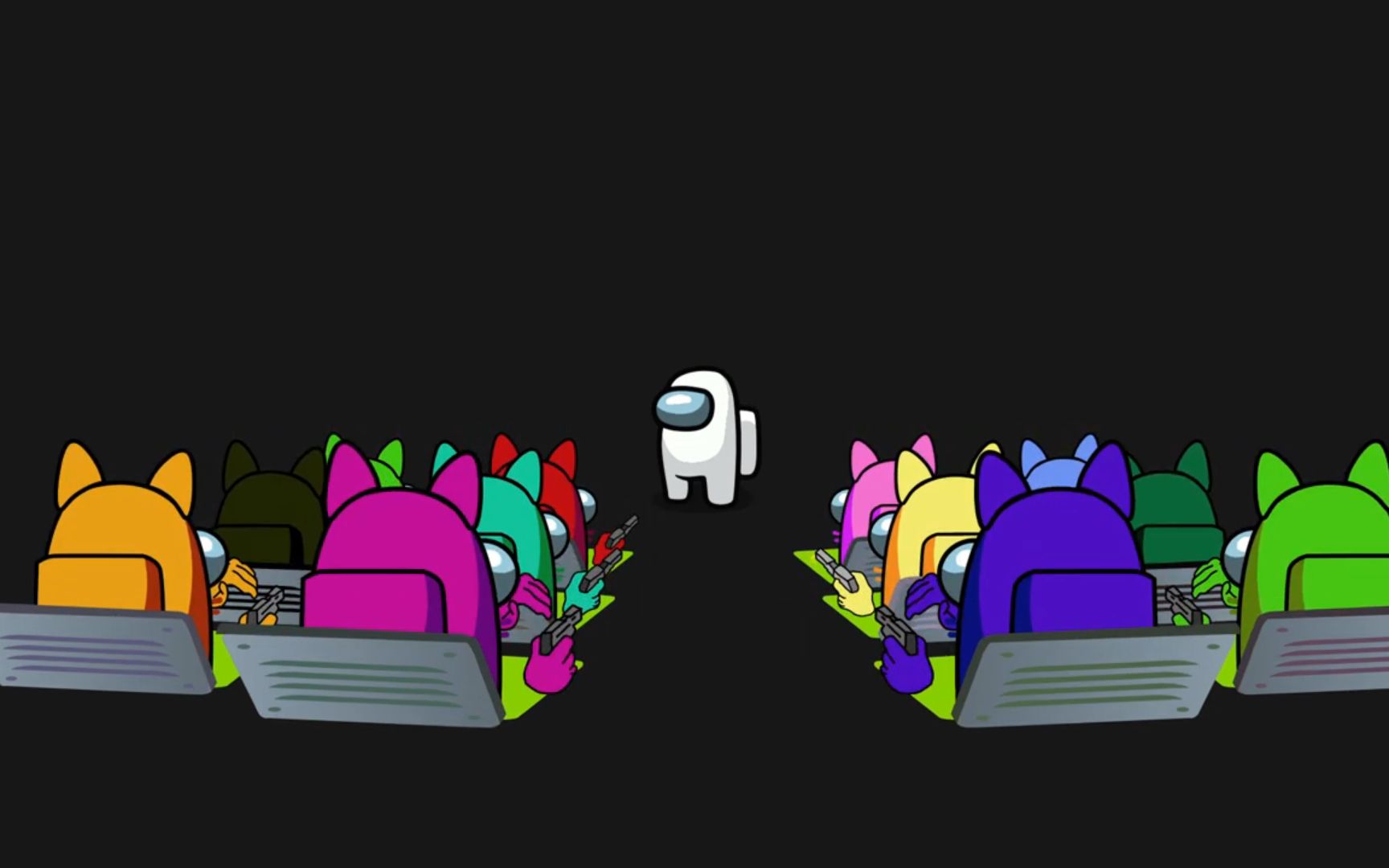 amongus我们之中游戏动画:猫耳太空人