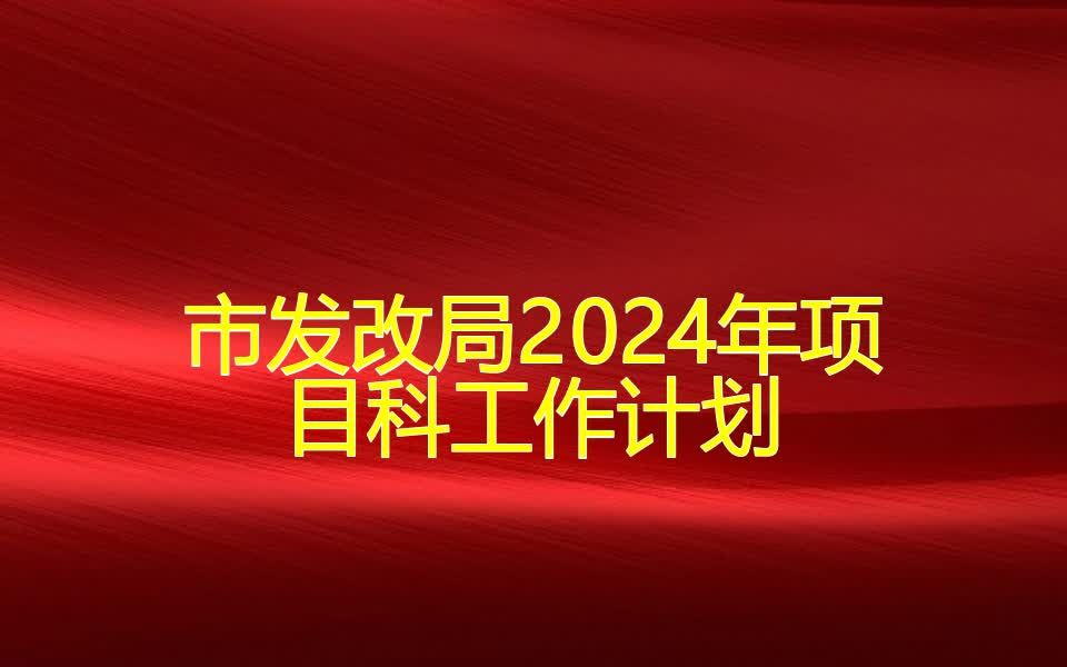 市发改局2024年项目科工作计划哔哩哔哩bilibili