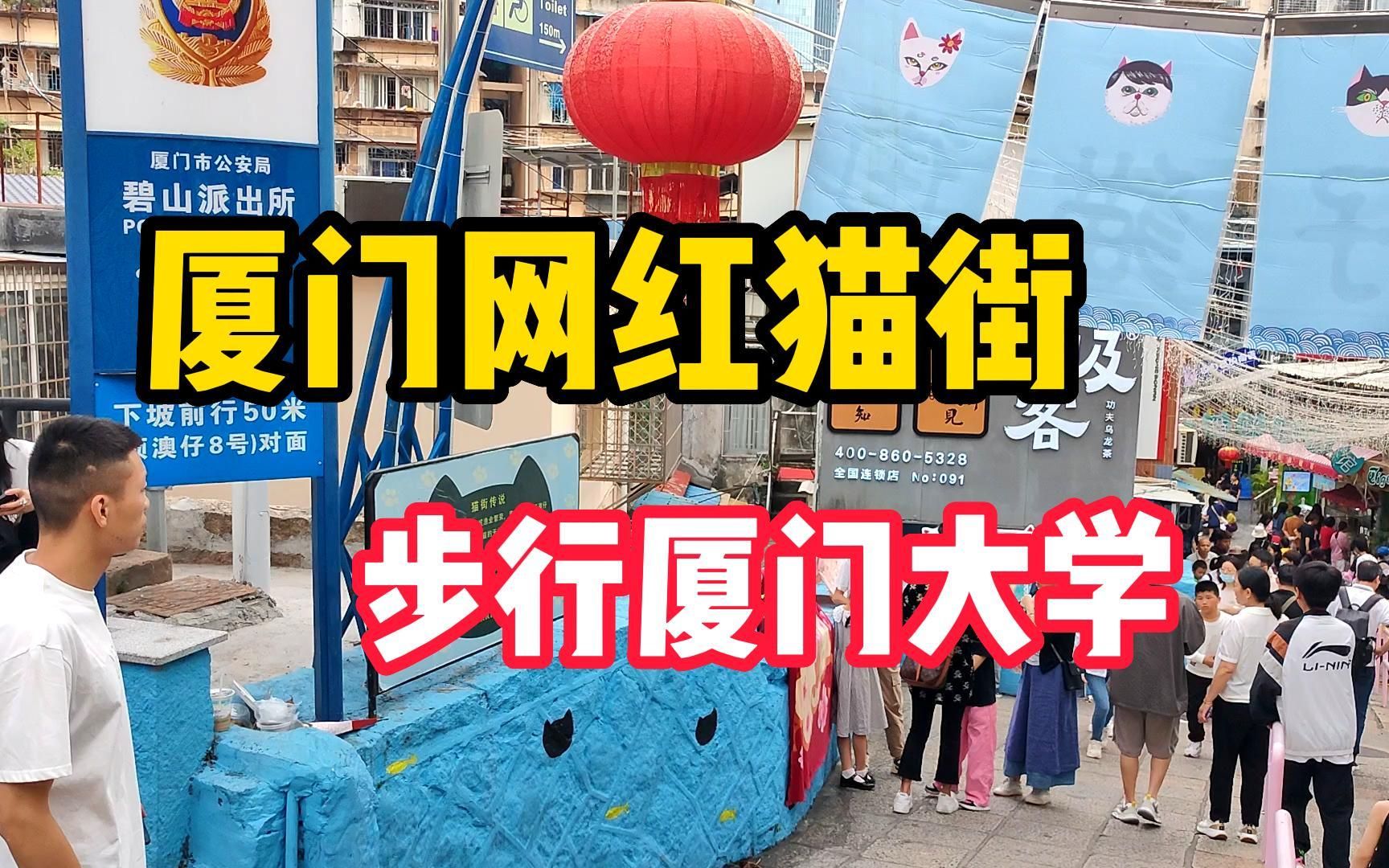 从厦门网红打卡点猫街步行到厦门大学,沿途经过南普陀寺!哔哩哔哩bilibili