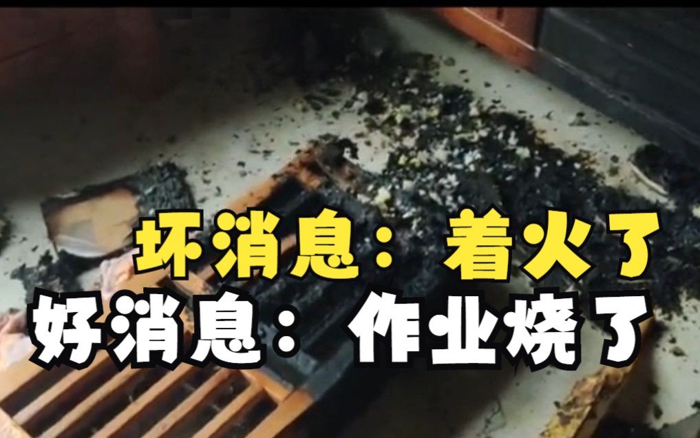 小学生开学前一晚补作业,忘记关电炉致家中起火,寒假作业都被烧毁