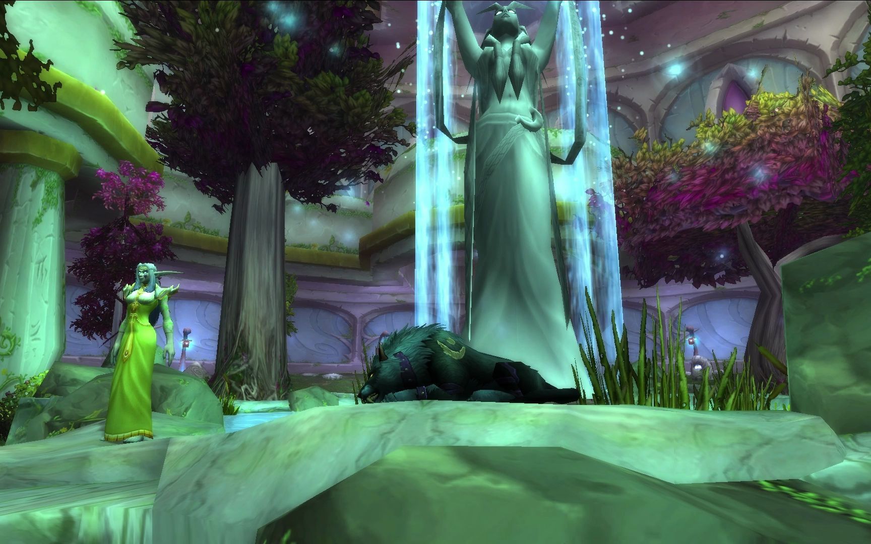 魔兽环境音德鲁伊在月神殿中接受翡翠梦境的祝福