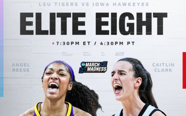 NCAAW疯三 Elite Eight Lsu vs Iowa哔哩哔哩bilibili