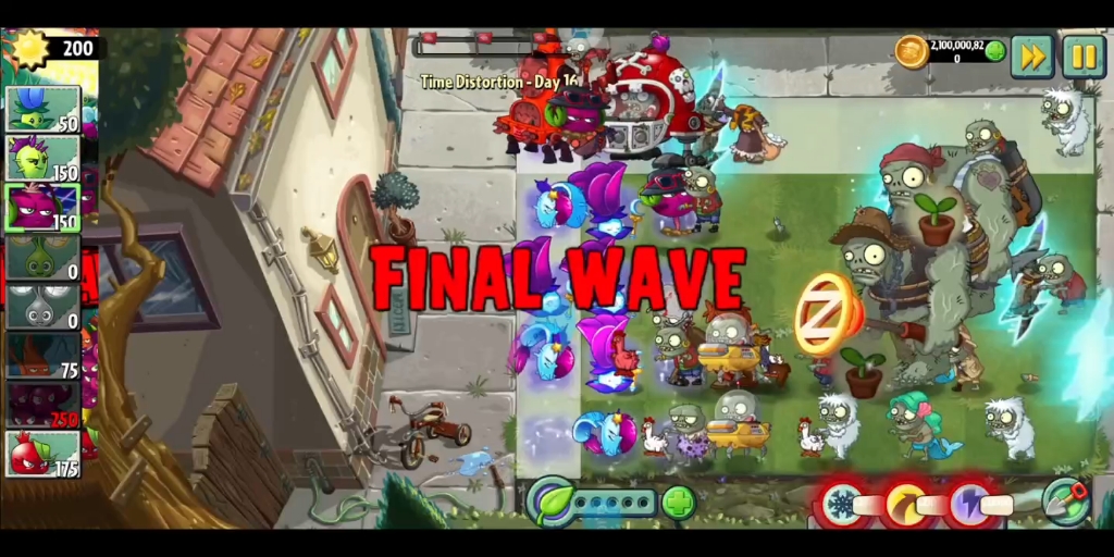 [pvz2自制關] time distortion day 16:裂縫危機!(使用內購植物)