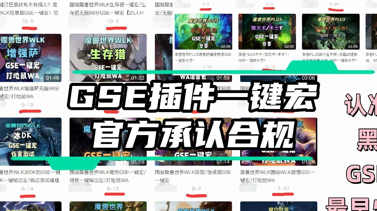 魔兽世界WLK全职业GSE一键宏/官方承认合规!哔哩哔哩bilibili魔兽世界