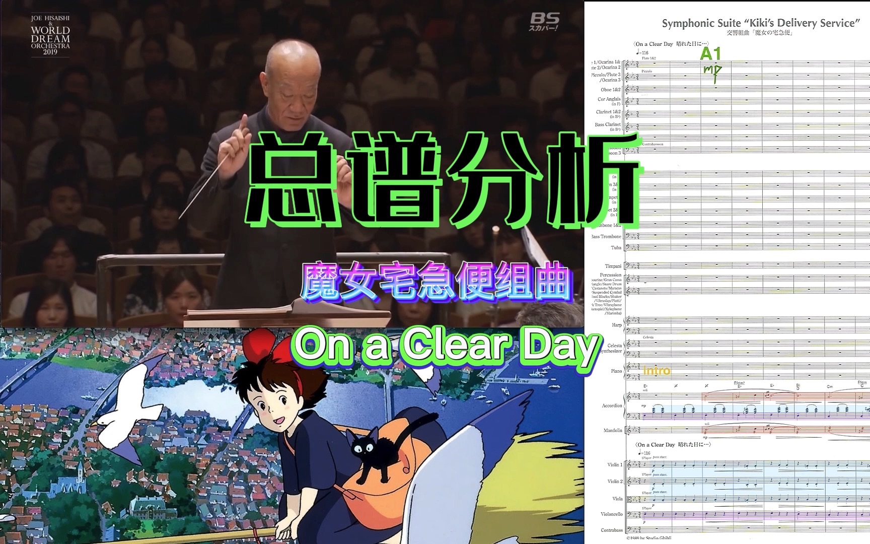 [图]交响乐总谱分析【Kiki's Delivery Service Suite魔女宅急便组曲】：On a Clear Day 久石让
