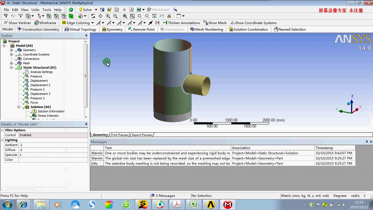 [图]ANSYS Workbench筒体开孔接管应力分析讲解