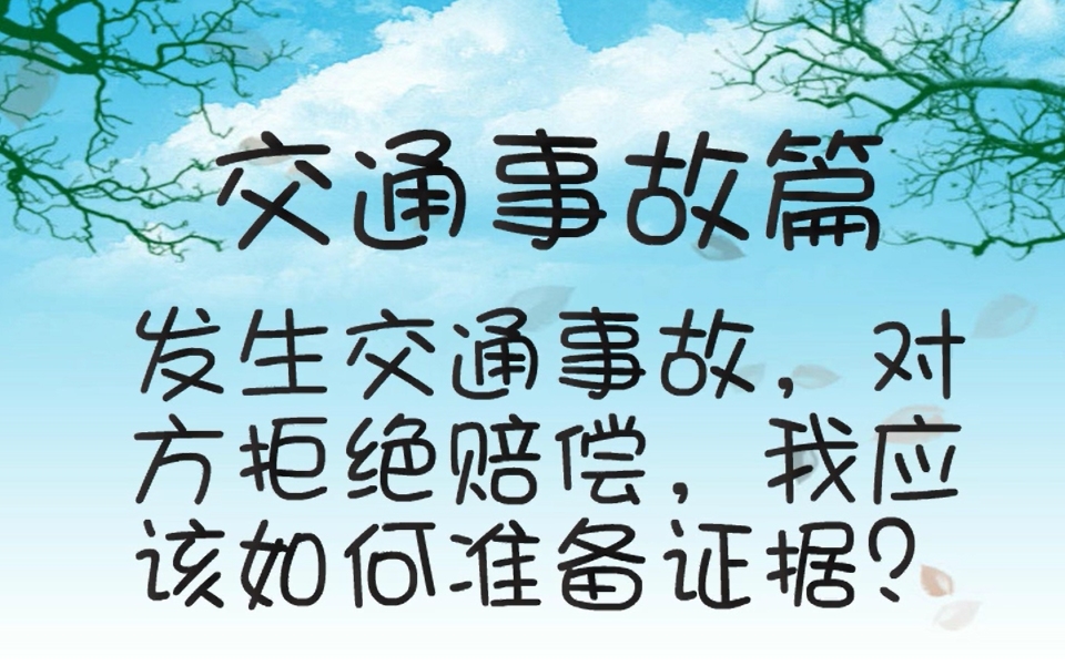 发生交通事故,对方拒绝赔偿,我应该如何准备证据?哔哩哔哩bilibili