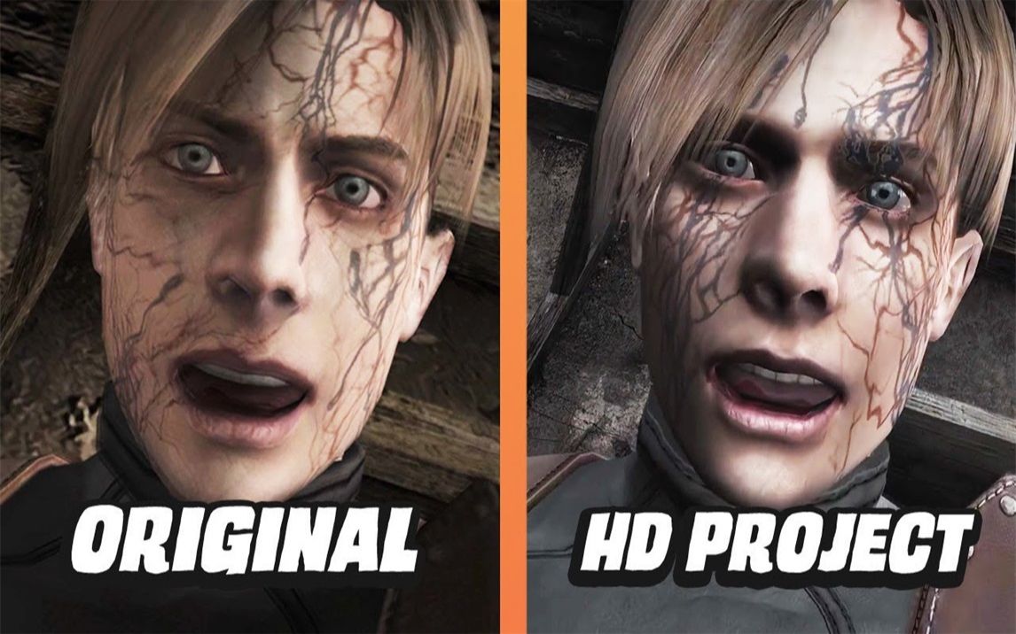 [图]《生化危机4：HD》PC版 HD原版 vs HD Project（民间MOD） 游戏画面对比 1080P 60帧视频