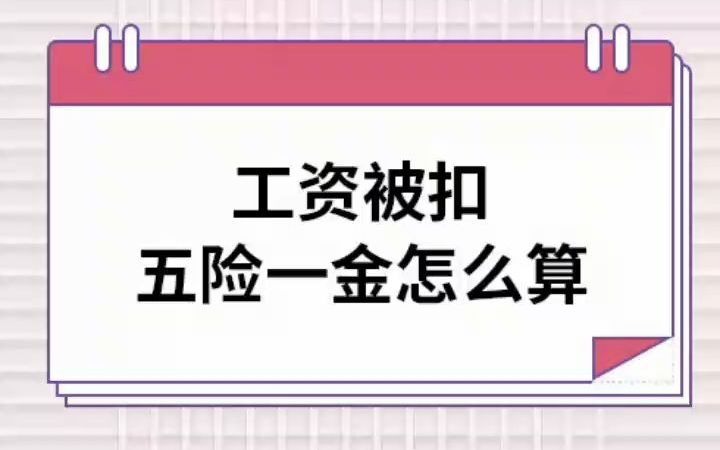 工资被扣五险一金怎么算哔哩哔哩bilibili