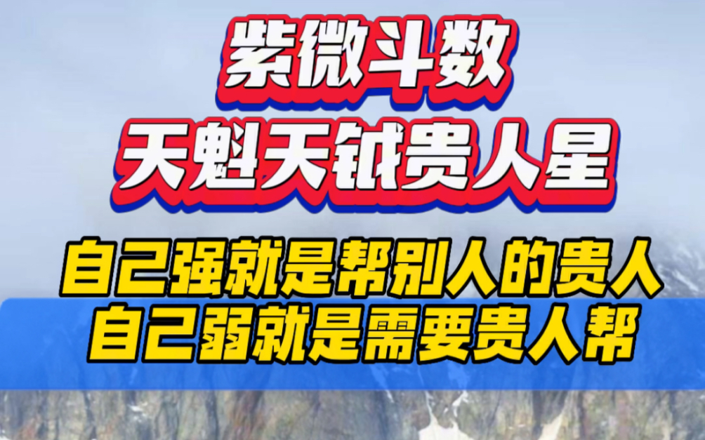 紫微斗数天魁天钺贵人星,你自己强就是别人的贵人,要是你自己弱,就是需要贵人#天魁 #天钺#紫微斗数哔哩哔哩bilibili