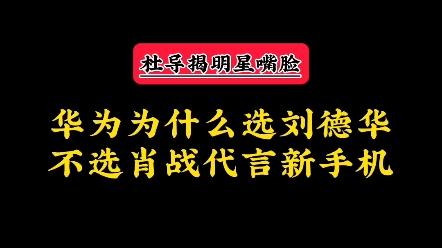 揭露肖战丑恶嘴脸:华为为什么选刘德华不选肖战代言新手机?哔哩哔哩bilibili