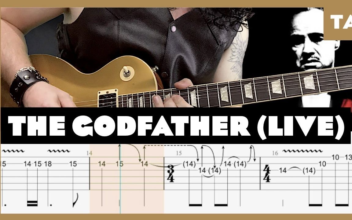 [图]【教学】吉他手必看！ 带谱教学Slash - The Godfather