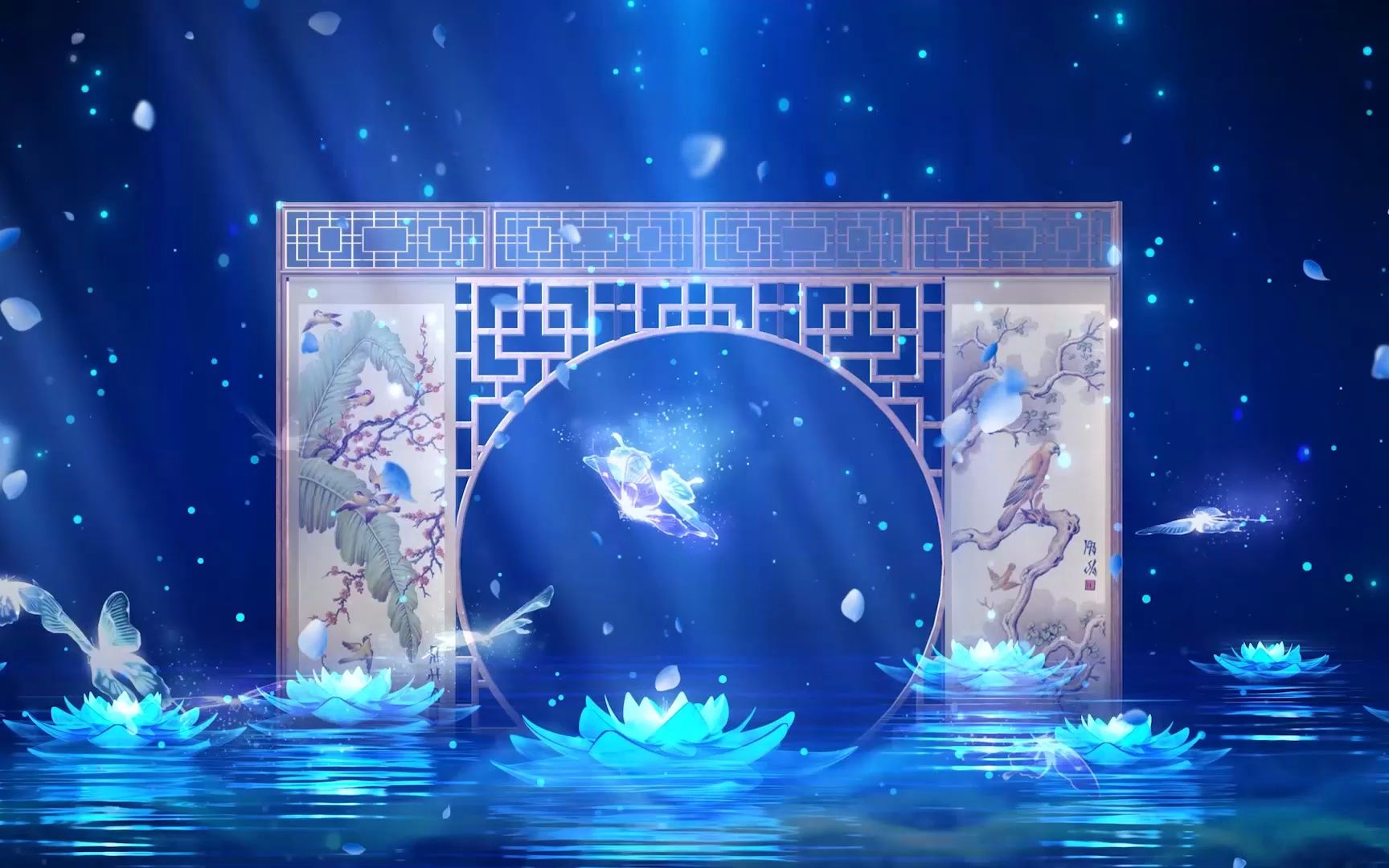 巧闺小序 古典舞伴奏led舞蹈舞台大屏幕背景视频素材3165